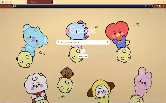 BT21 Browser Theme  from Chrome web store to be run with OffiDocs Chromium online