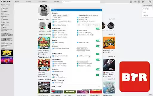 BTRoblox Plus Actualice su Roblox desde la tienda web de Chrome para ejecutarlo con OffiDocs Chromium en línea