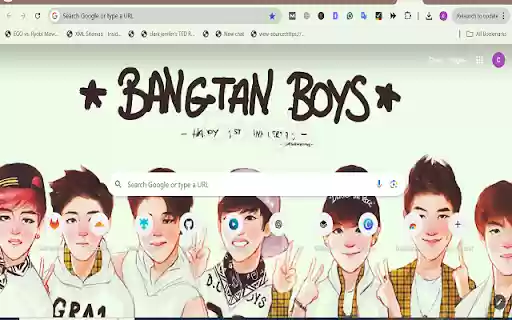 BTS theme  from Chrome web store to be run with OffiDocs Chromium online