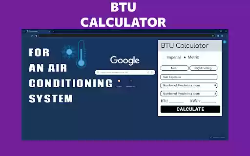 BTU Calculator  from Chrome web store to be run with OffiDocs Chromium online