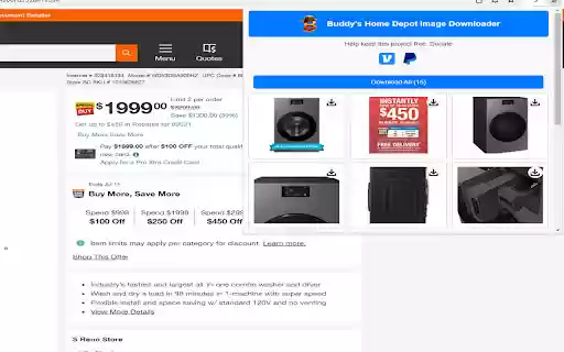 Buddys Home Depot Image Downloader  from Chrome web store to be run with OffiDocs Chromium online