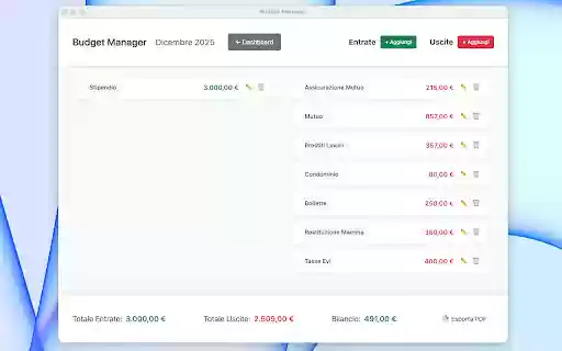 Budget Manager  from Chrome web store to be run with OffiDocs Chromium online