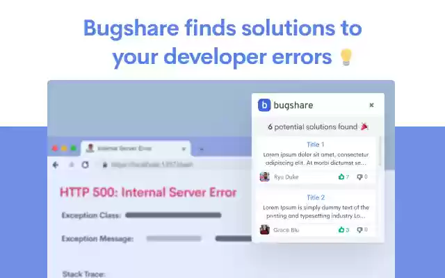 Bugshare  from Chrome web store to be run with OffiDocs Chromium online