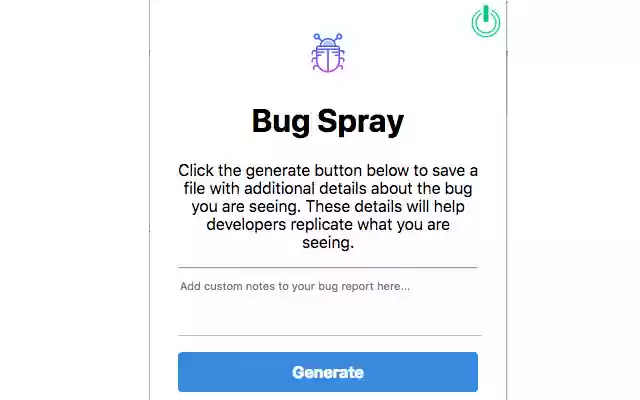 Bug Spray  from Chrome web store to be run with OffiDocs Chromium online