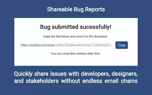 Bugtify Bug Reporting with Screen Recording  Debug Data  from Chrome web store to be run with OffiDocs Chromium online