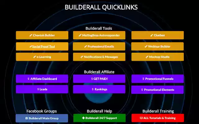 Builderall Quicklinks  from Chrome web store to be run with OffiDocs Chromium online