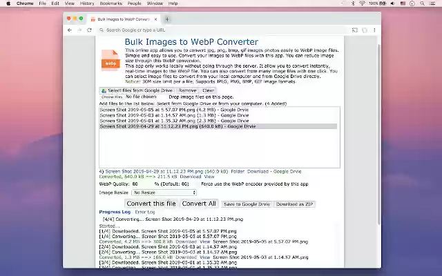 Bulk Images to WebP Converter  from Chrome web store to be run with OffiDocs Chromium online