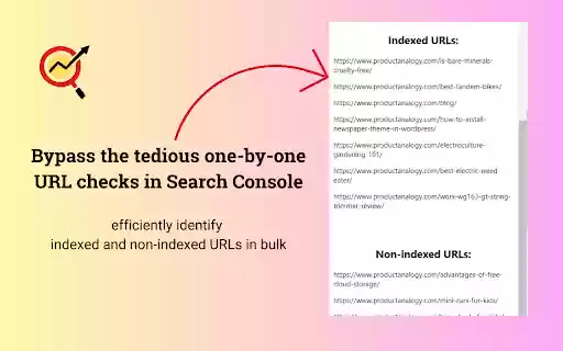 Bulk Index Checker  from Chrome web store to be run with OffiDocs Chromium online
