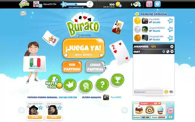 Buraco PlaySpace  from Chrome web store to be run with OffiDocs Chromium online