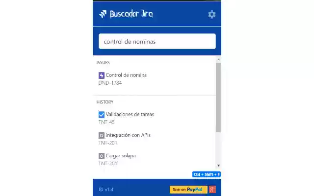 Buscador Jira  from Chrome web store to be run with OffiDocs Chromium online