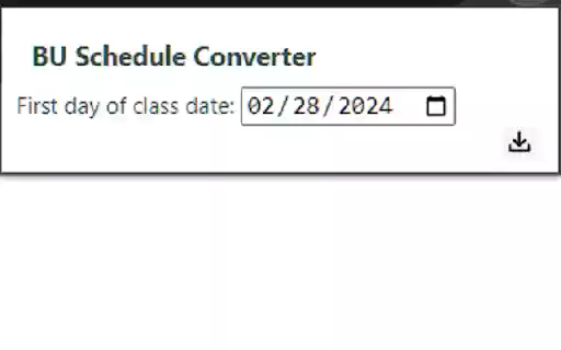 BU Schedule Downloader  from Chrome web store to be run with OffiDocs Chromium online