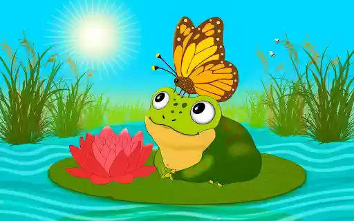 Butterfly frog and lotus  from Chrome web store to be run with OffiDocs Chromium online