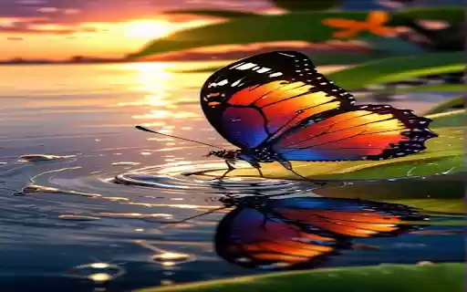 Butterfly on water wallpaper  from Chrome web store to be run with OffiDocs Chromium online