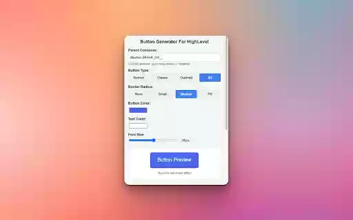 Button Generator for HighLevel  from Chrome web store to be run with OffiDocs Chromium online