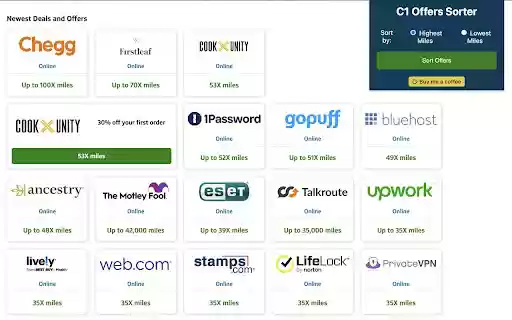 C1 Offers Sorter  from Chrome web store to be run with OffiDocs Chromium online