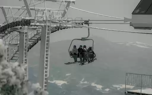 Cable Car Among Coniferous Forest Covered with Snow  from Chrome web store to be run with OffiDocs Chromium online