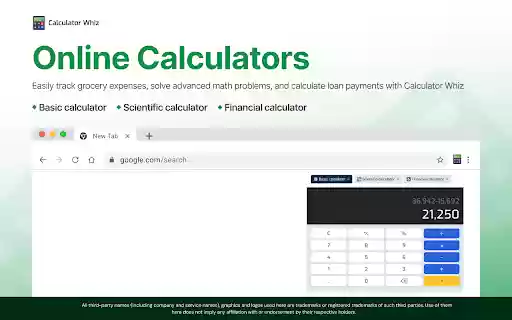 Calculator Whiz from Chrome web store to be run with OffiDocs Chromium online Calculator Whiz from Chrome web store to be run with OffiDocs Chromium online