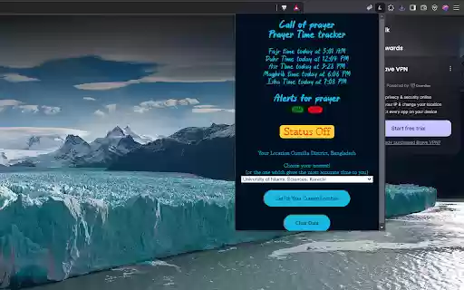 Call of Prayer  from Chrome web store to be run with OffiDocs Chromium online