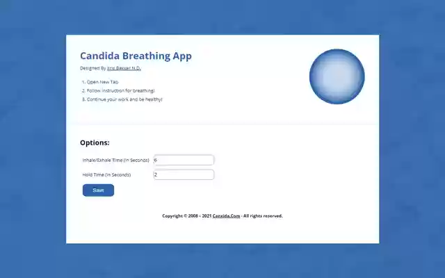 Candida Breathing App  from Chrome web store to be run with OffiDocs Chromium online