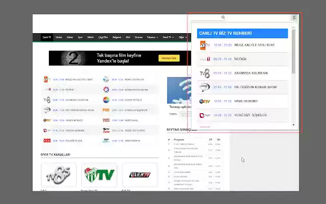 Canli TV Biz TV Rehberi from Chrome web store to be run with OffiDocs Chromium online Canli TV Biz TV Rehberi from Chrome web store to be run with OffiDocs Chromium online