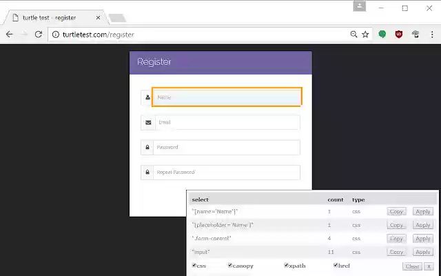 canopy companion css selector tool  from Chrome web store to be run with OffiDocs Chromium online