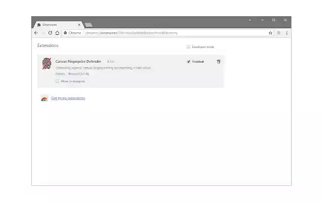 Защитник отпечатков пальцев Canvas из интернет-магазина Chrome будет работать с OffiDocs Chromium онлайн