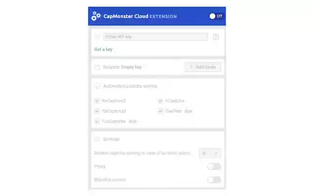 CapMonster Cloud - برنامج حل captcha الآلي من متجر Chrome الإلكتروني ليتم تشغيله باستخدام OffiDocs Chromium عبر الإنترنت