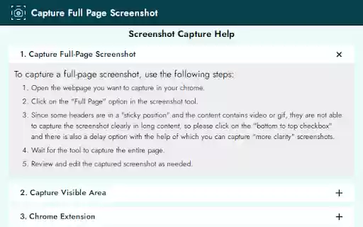 Capture Full Page Screenshot  from Chrome web store to be run with OffiDocs Chromium online