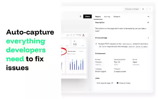 Capture Instant bug reports  from Chrome web store to be run with OffiDocs Chromium online