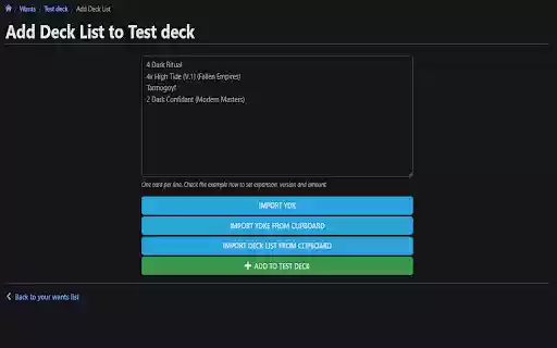 Cardmarket Wantlist Import Utils  from Chrome web store to be run with OffiDocs Chromium online