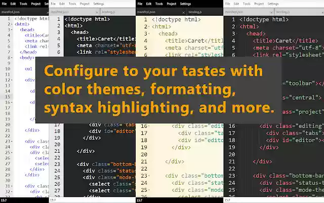 Caret  from Chrome web store to be run with OffiDocs Chromium online