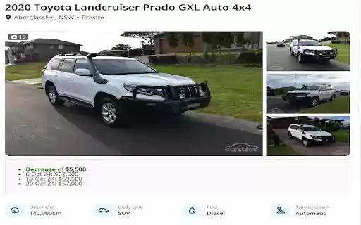 Carsales.com.au Price History Tracker  from Chrome web store to be run with OffiDocs Chromium online