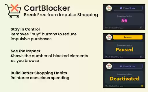 CartBlocker from Chrome web store to be run with OffiDocs Chromium online CartBlocker from Chrome web store to be run with OffiDocs Chromium online