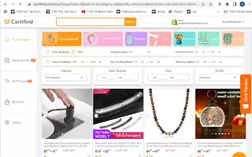 Cartifind Importer  from Chrome web store to be run with OffiDocs Chromium online