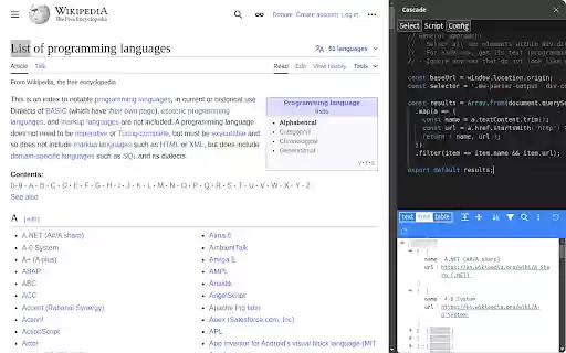Cascade  from Chrome web store to be run with OffiDocs Chromium online