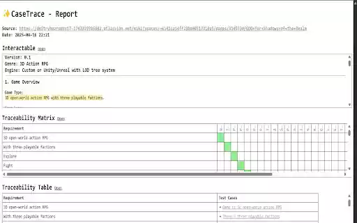 CaseTrace  from Chrome web store to be run with OffiDocs Chromium online