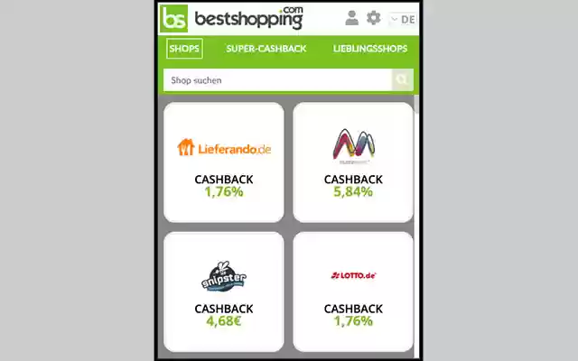 Cashback DE Bestshopping from Chrome web store to be run with OffiDocs Chromium online Cashback DE Bestshopping from Chrome web store to be run with OffiDocs Chromium online