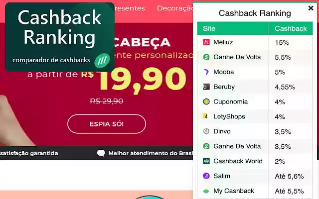 Cashback Ranking: Comparador de Cashbacks from Chrome web store to be run with OffiDocs Chromium online Cashback Ranking: Comparador de Cashbacks from Chrome web store to be run with OffiDocs Chromium online