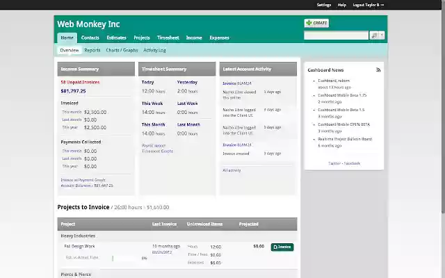 Cashboard  from Chrome web store to be run with OffiDocs Chromium online