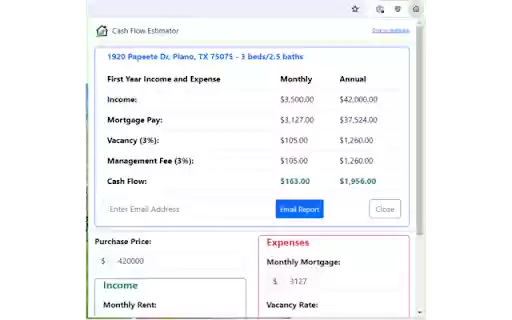 Cash Flow Estimator  from Chrome web store to be run with OffiDocs Chromium online