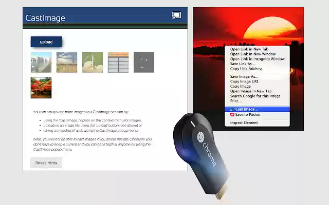 CastImage for Chrome  from Chrome web store to be run with OffiDocs Chromium online