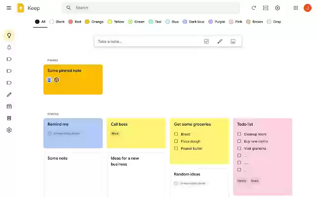 Category Tabs for Google Keep™  from Chrome web store to be run with OffiDocs Chromium online