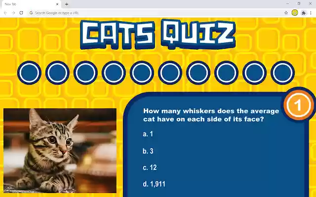 Cats Quiz Game from Chrome web store to be run with OffiDocs Chromium online Cats Quiz Game from Chrome web store to be run with OffiDocs Chromium online