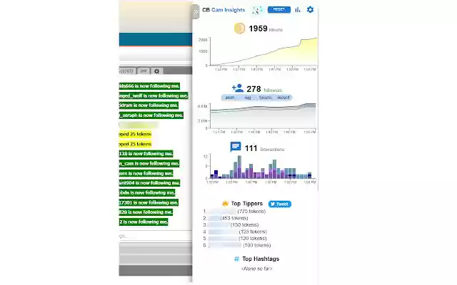 CB Cam Insights de la tienda web de Chrome se ejecutará con OffiDocs Chromium en línea