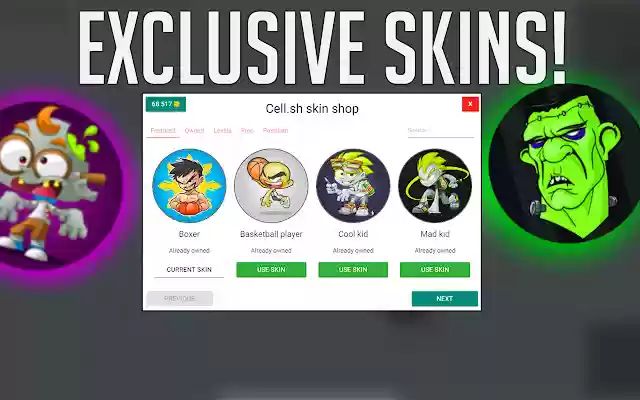 Cell.sh game  from Chrome web store to be run with OffiDocs Chromium online