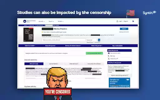 Censored by TRUMP 1.0  from Chrome web store to be run with OffiDocs Chromium online