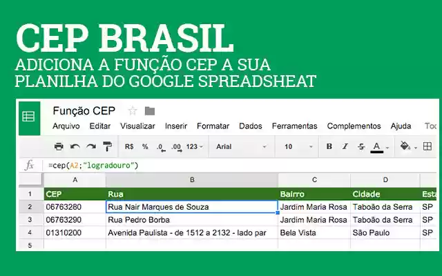 CEP BRASIL from Chrome web store to be run with OffiDocs Chromium online CEP BRASIL from Chrome web store to be run with OffiDocs Chromium online