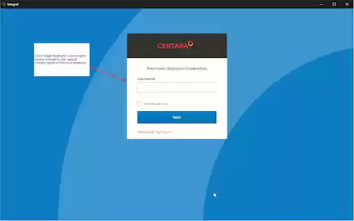 Certara Integral Signature Receiver  from Chrome web store to be run with OffiDocs Chromium online