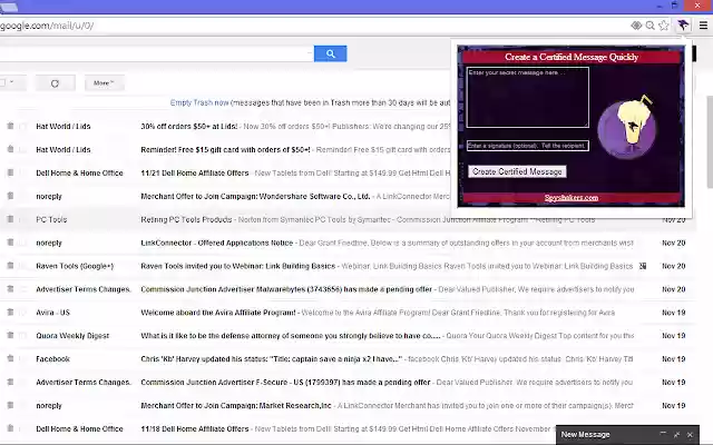 Certified Messages  from Chrome web store to be run with OffiDocs Chromium online
