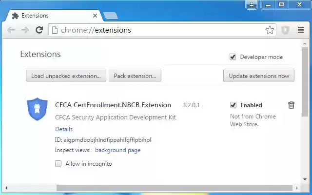 CFCA CertEnrollment.NBCB Extension  from Chrome web store to be run with OffiDocs Chromium online